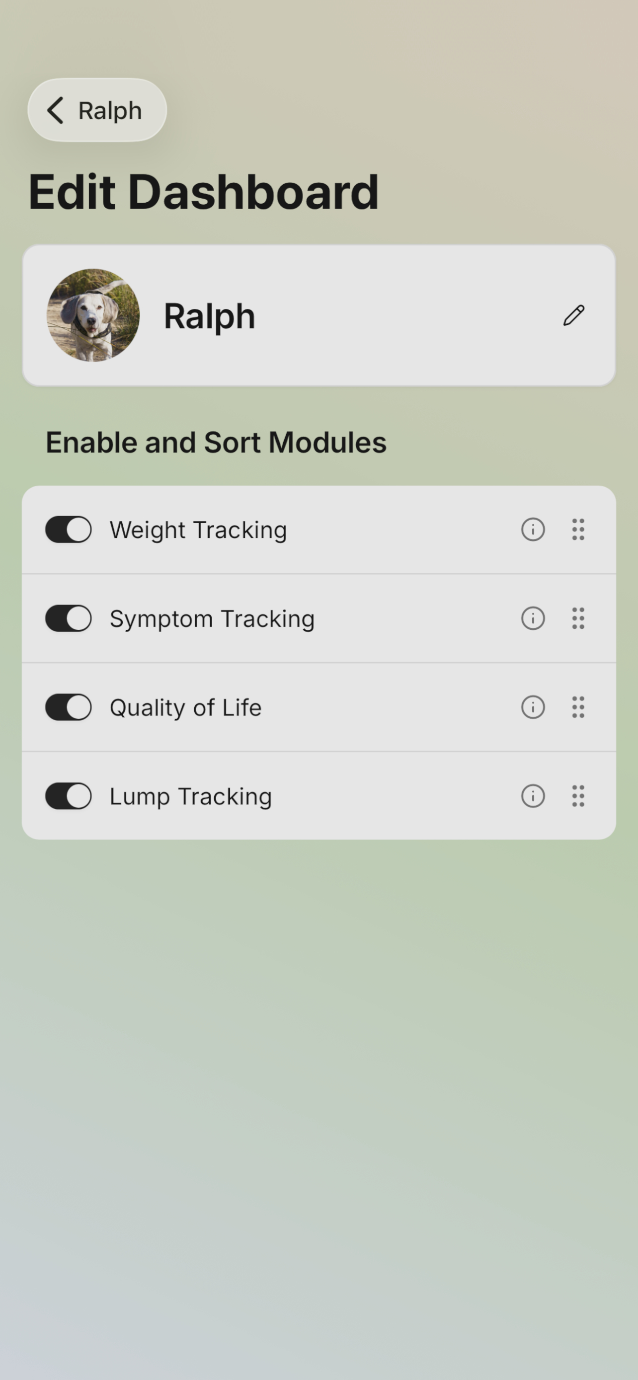 Dashboard Customization